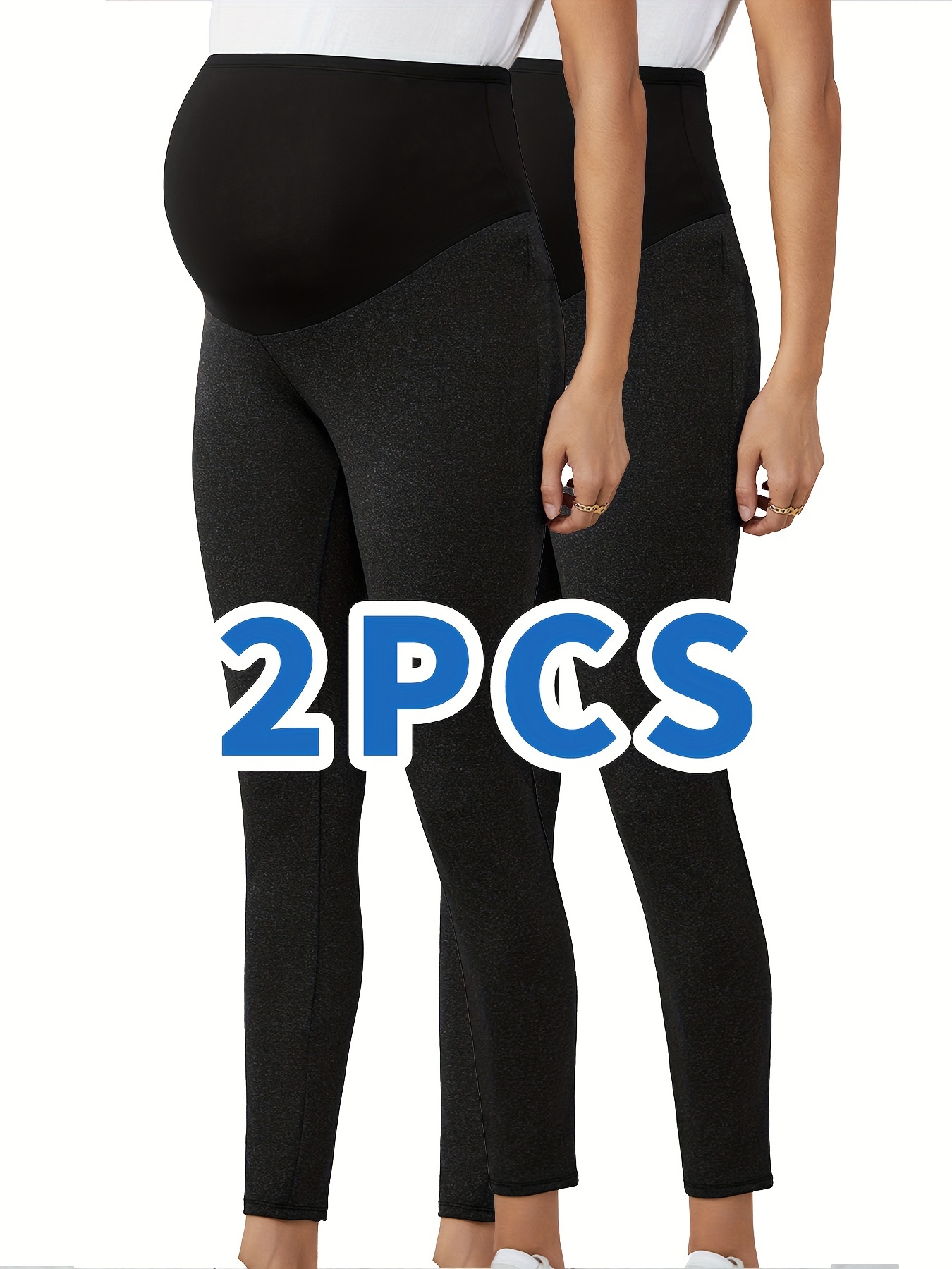 Women's Maternity Solid Leggings Solid Stretchy Yoga Sports Pants, Pregnant  Women's Clothing