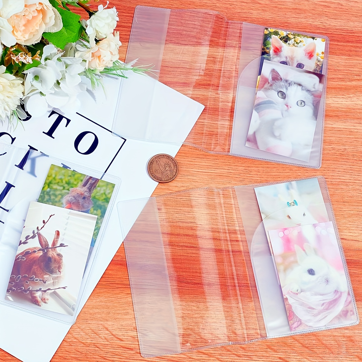 1pc Vacation Style Transparent PVC Passport Holder - Water-Resistant, Stain & Fade Resistant, Open Closure Passport Cover with PVC Lining - Travel Document Organizer