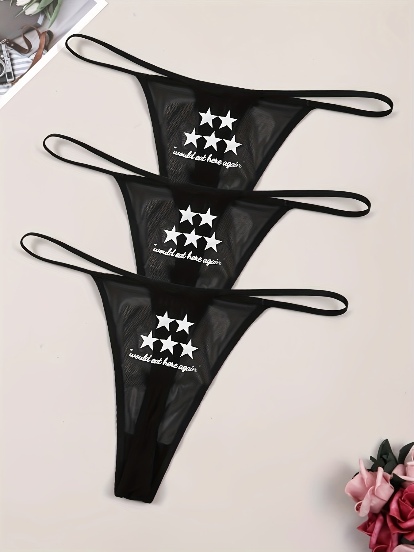 Crotchless Panties For Women Mesh Sexy G String Thongs Seamless