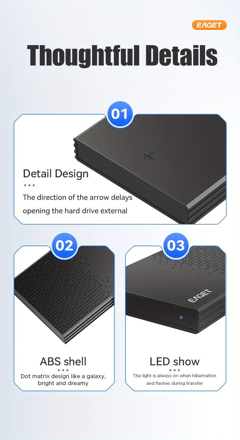 Eaget Caja Disco Duro Sata Usb 3.0 2 5 Pulgadas Lector Disco - Temu