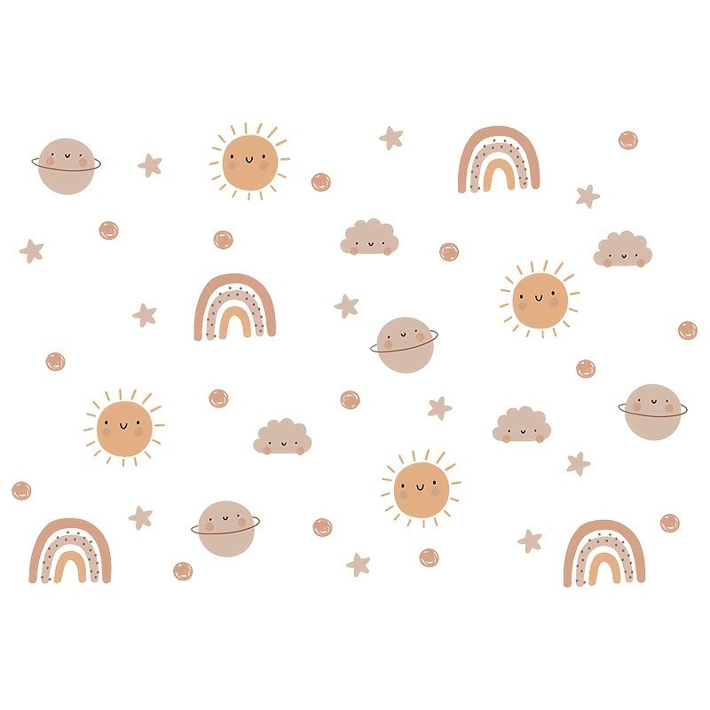 1pc Cartoon Wall Stickers Rainbow Sun Cloud Earth Wallpaper Decoration Pvc  Removable Wall Decals Bedroom Decor | Don't Miss These Great Deals | Temu  Canada