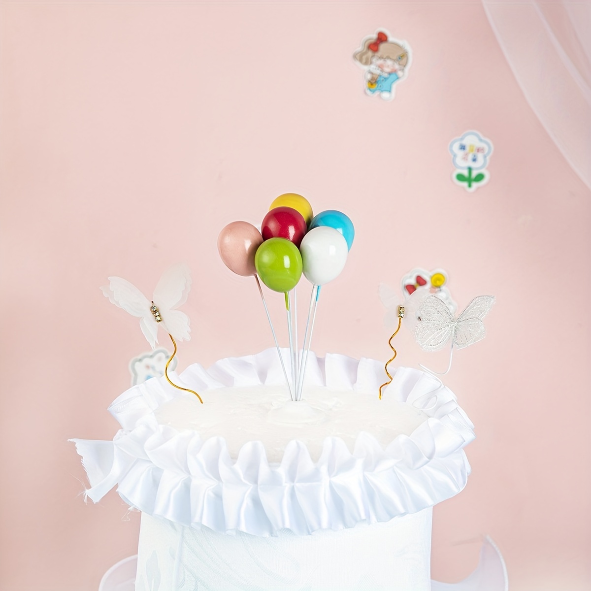 Colorful Ball Shaped Cake Insert Topper 16pcs, Pearl Ball Cake Cupcake  Toppers, Ball Cake Picks, Colorful Cake Decoration For Girl Kids Women  Birthday | Fruugo ZA