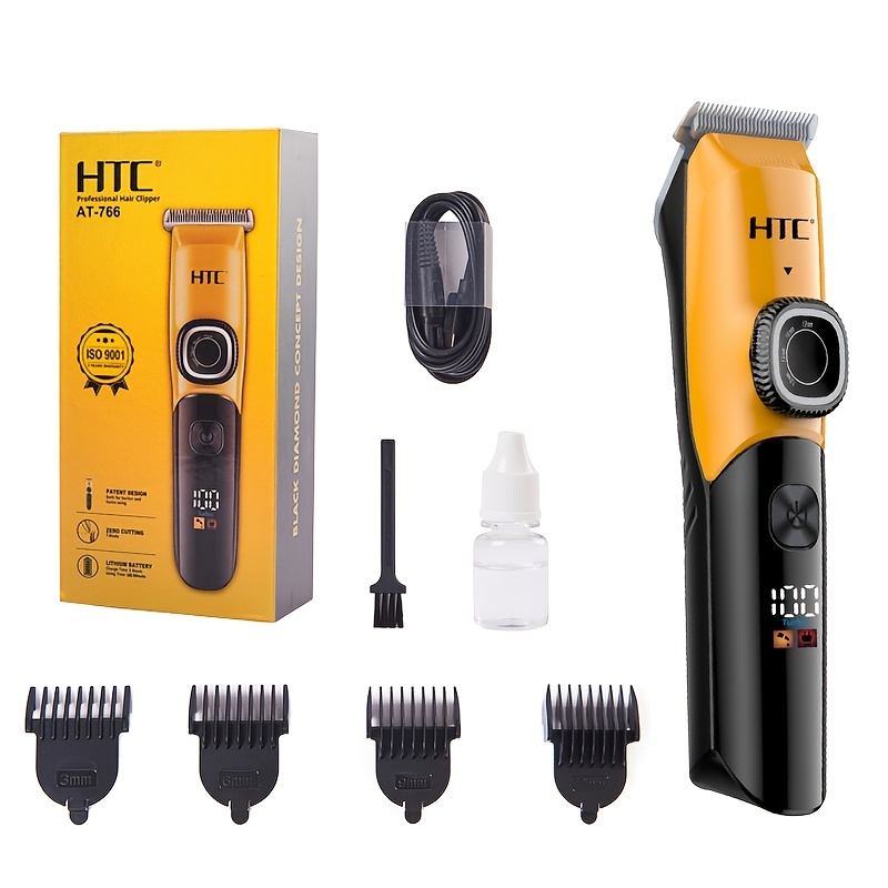 HTC Rechargeable Hair Clipper | Hair Trimmer | AT-515 (Matte Black) |  AT-518B (Gold) | Mesin Pencukur Rambut & Janggut | Shopee Malaysia