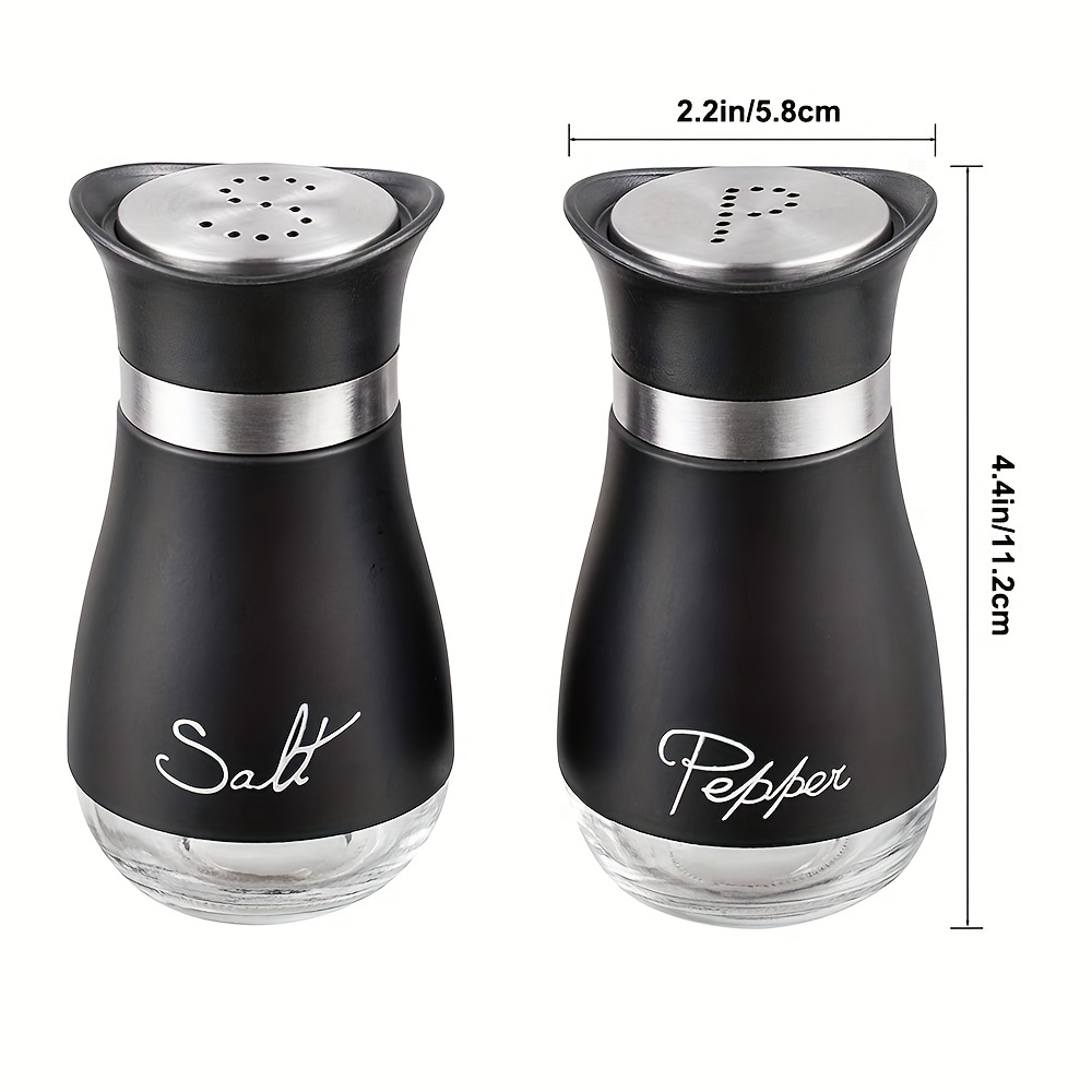 Salt And Pepper Shakers Set Glass Bottom Salt Pepper Shaker - Temu