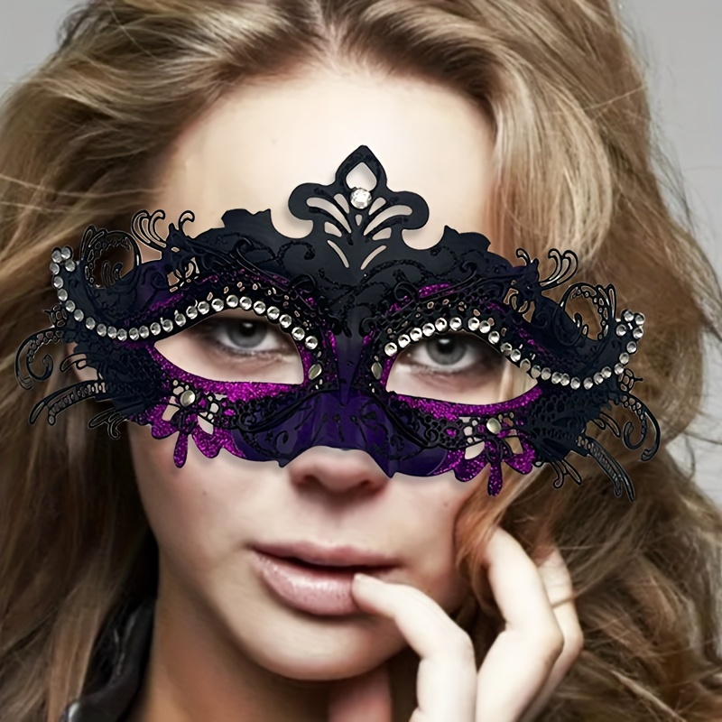 Máscara De Metal Con Diamantes De Imitación, Máscara Veneciana Para Mujer,  Máscara Para Fiesta/baile De Graduación/Halloween/Mardi Gras/boda/decoració