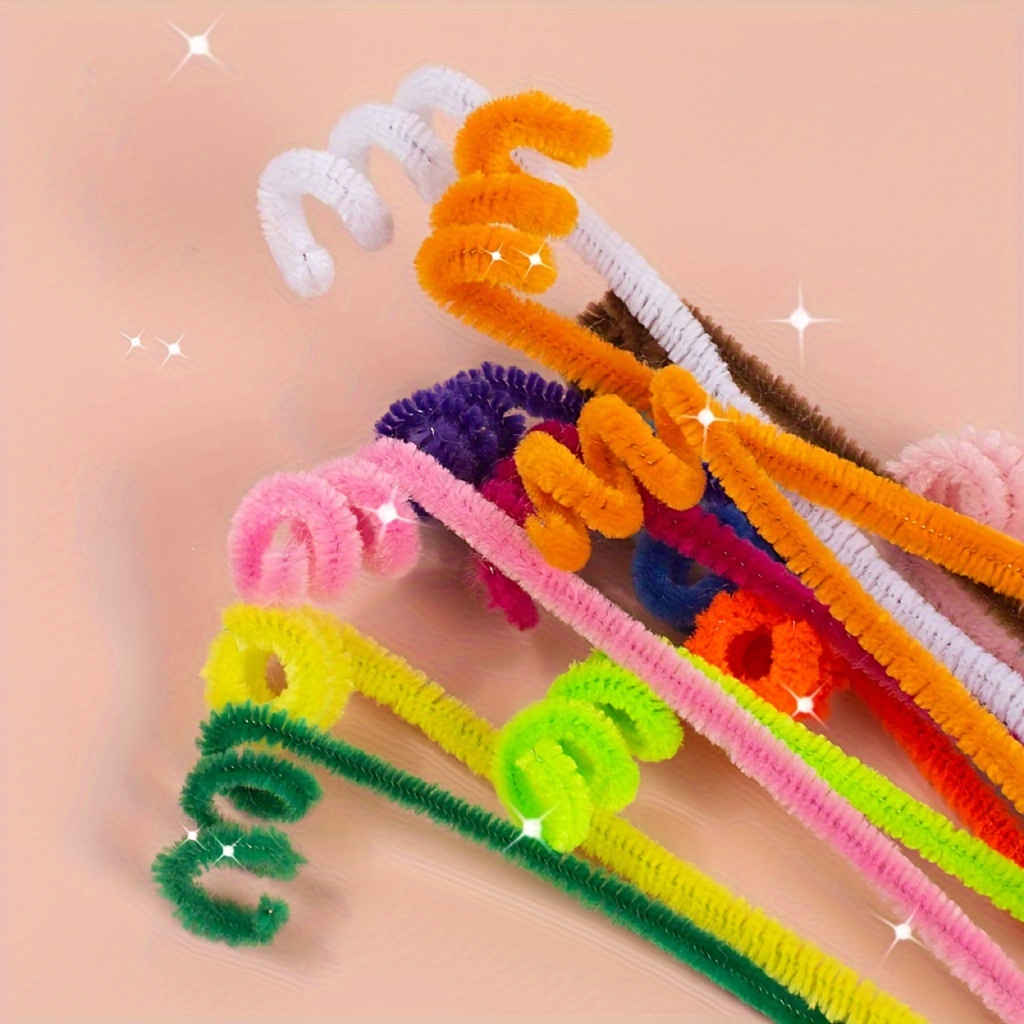 EXCEART Orange Glitter Pipe Cleaners Tinsel Chenille Stems for DIY Crafts  Arts Wedding Home Party Holiday Decoration Xmas Decorations Party Bag