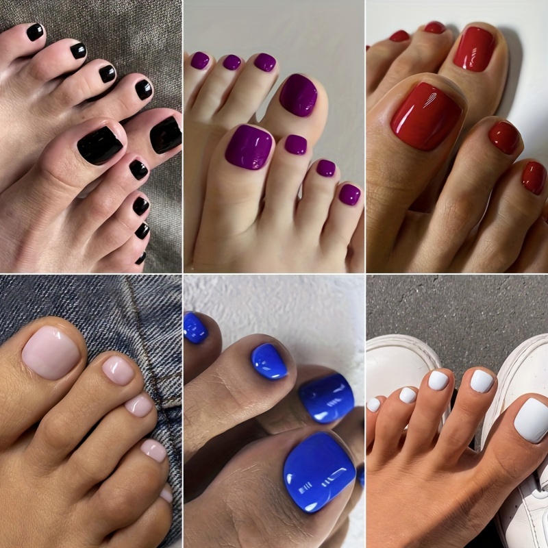 Summer Toe False Nail Grape Purple Press on Nails for Manicure