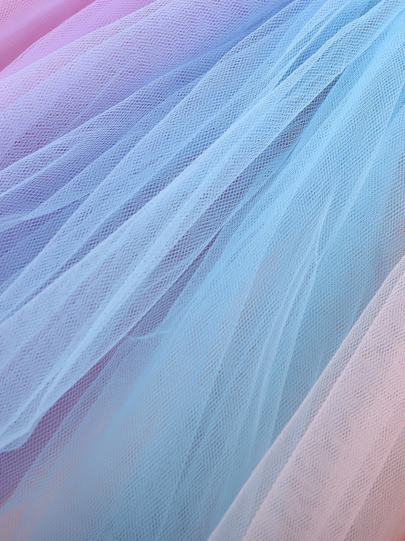 Soft tulle with rainbow colors