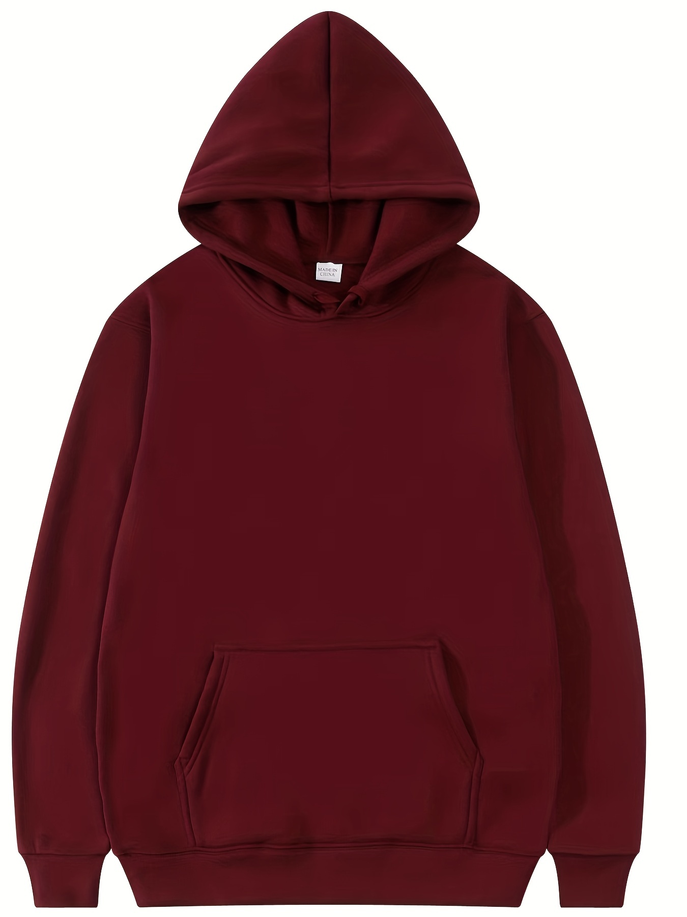 Men's Solid Color Hoodies Casual Loose Fit Drawstring Hooded