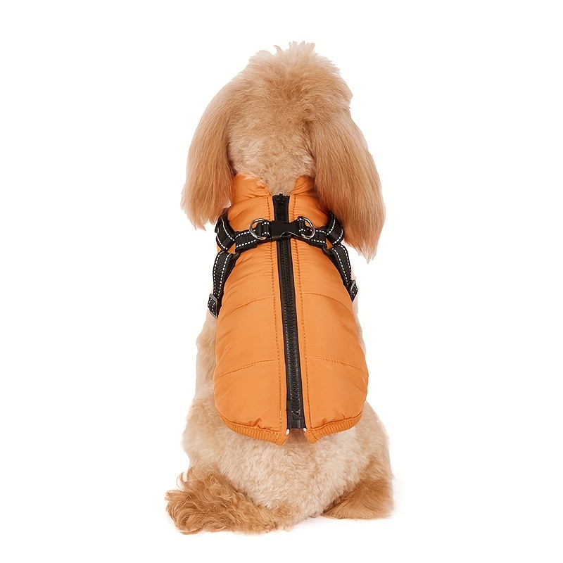 1pc Dog Coat Harness Winter Dog Jacket Waterproof Dog Zipper Vest