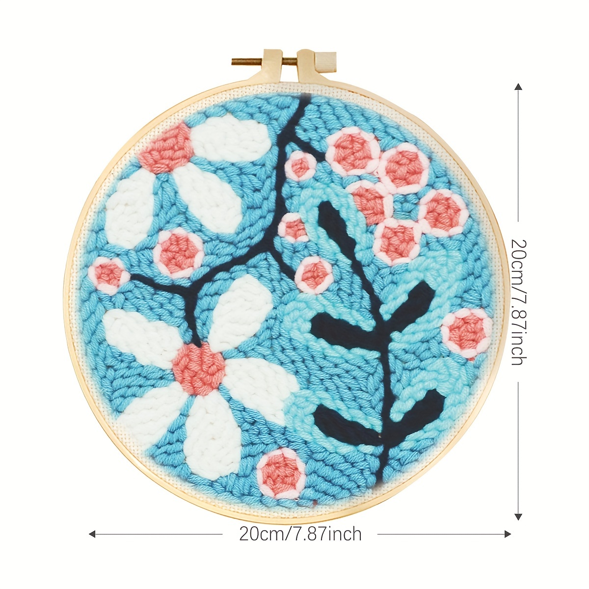 Flowers Pattern Punch Needle Embroidery Starter Kits Punch - Temu