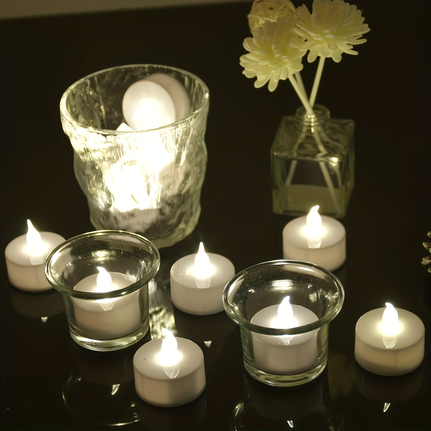 50 Velas Pequeñas De Luz Amarilla Cálida, Con Batería CR2032 Incorporada,  Para Decoraciones Navideñas, Decoraciones Para Fiestas De Cumpleaños, Bendic