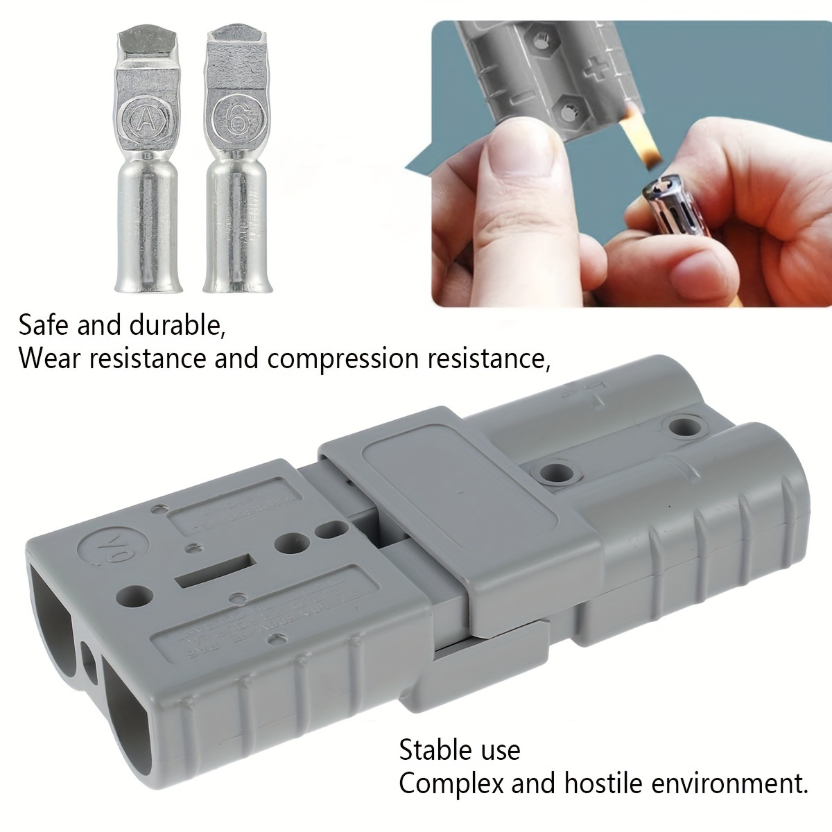 Connecteur Anderson - 50A/600V/6AWG - Plaqué argent