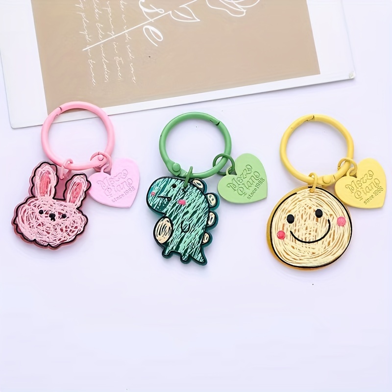 Love Heart Rabbit Bunny Keychain Cute Cartoon Animal Keyring Valentine's  Day Couple Pendant Ornaments - Temu