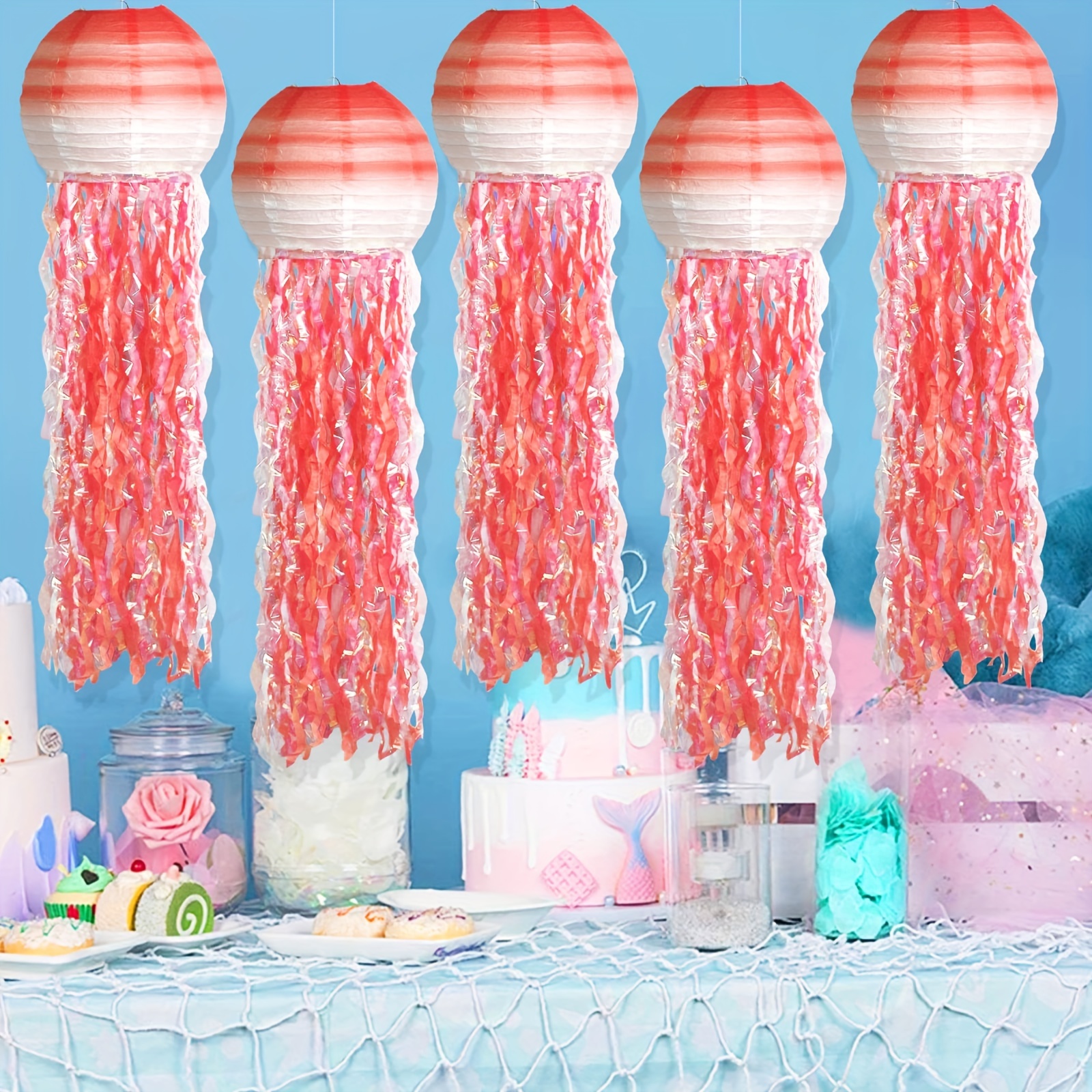 Cheap Party Hanging Jellyfish Paper Lantern Under the Sea Theme