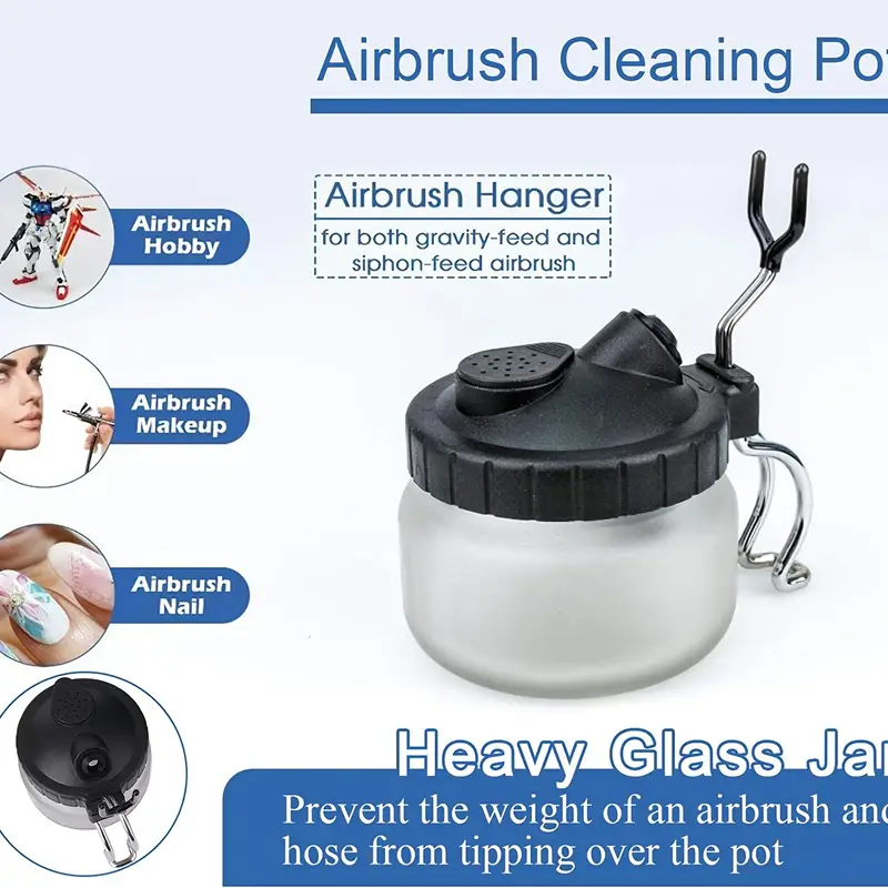 Airbrush Cleaning Kit Glass Cleaning Pot Holder wash - Temu