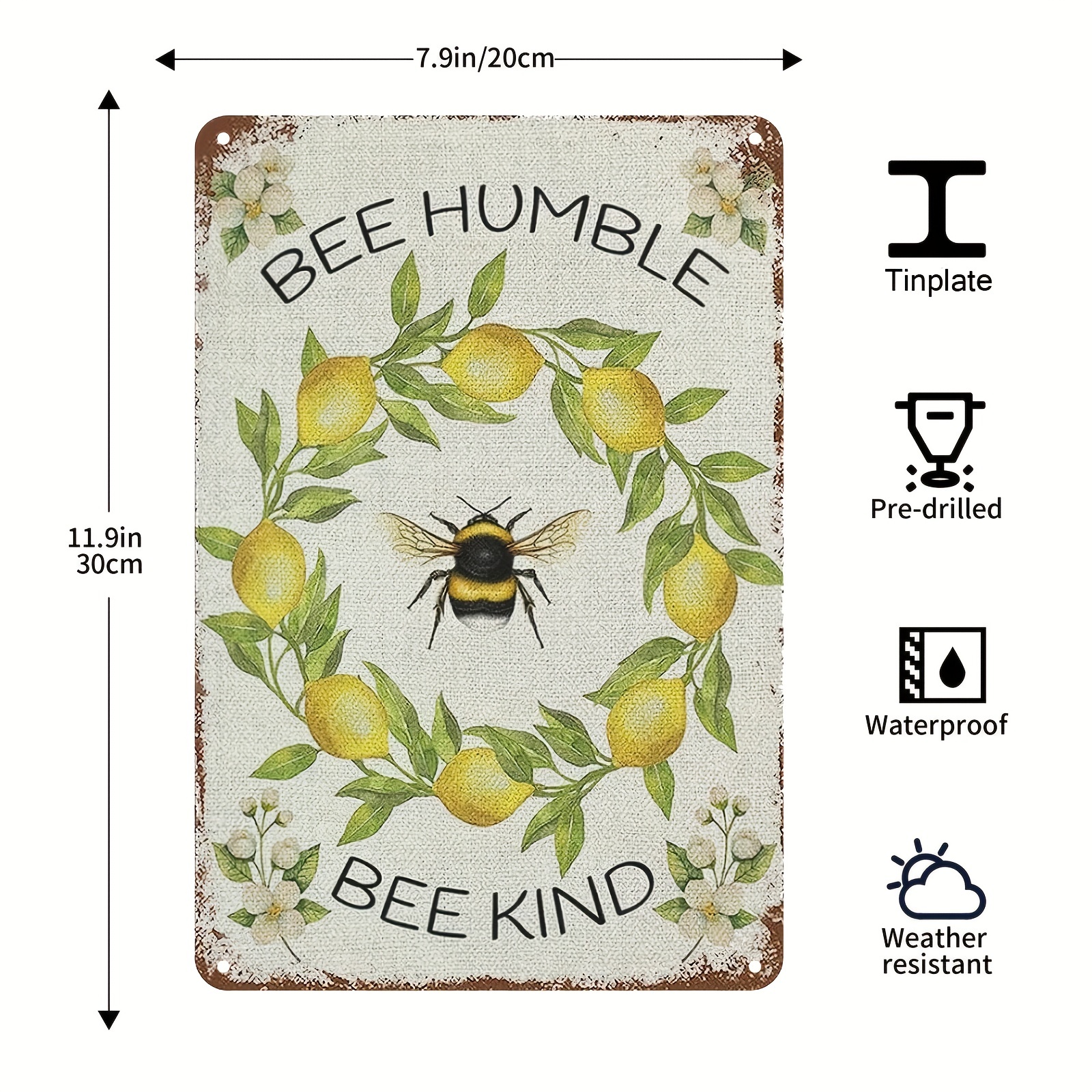 Bee Metal Square Small Sign Retro Sign Funny Decorative Sign - Temu