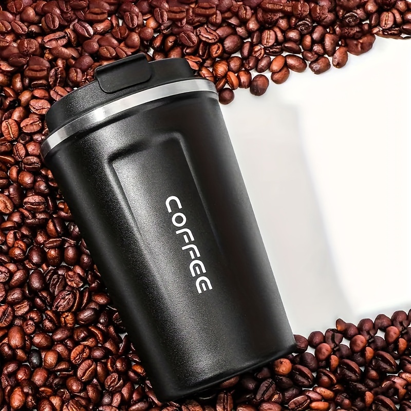 Travel Coffee Mug With Lid And Spoon, Stainless Steel Thermal Coffee Cups,  Premium Vacuum Water Cups, Summer Winter Drinkware, Birthday Gifts - Temu