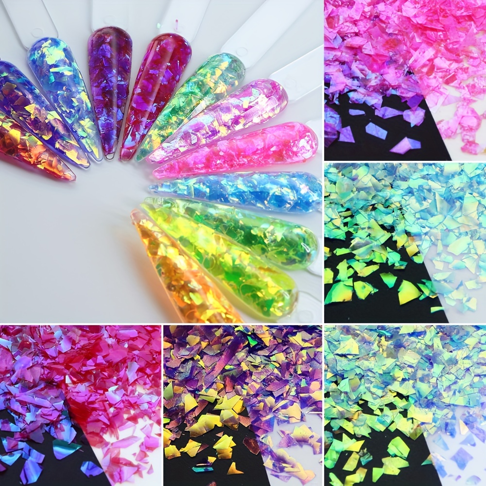 Nail Art Sequins Rectangle Flakes Glitter For Nails Decoration Bright