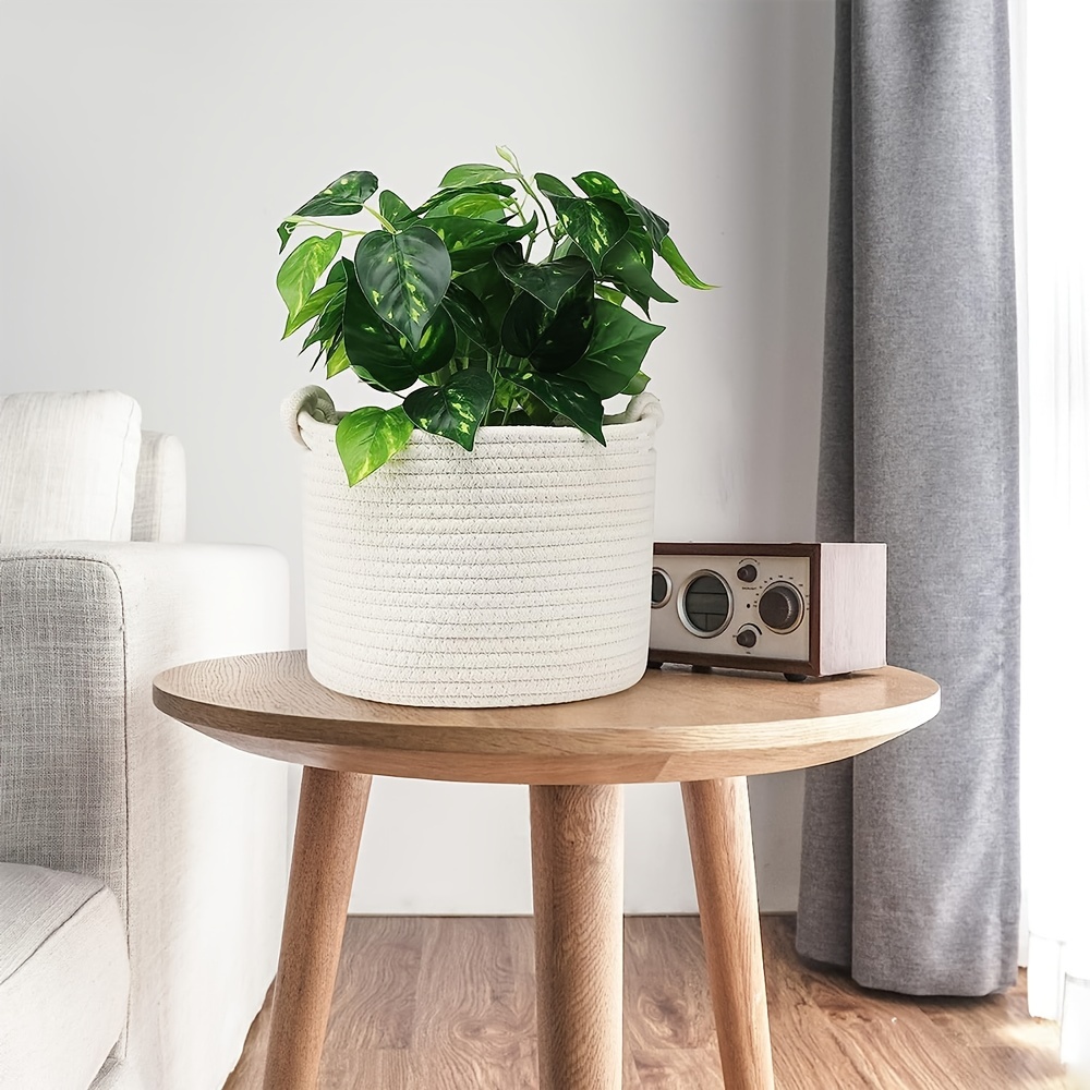 Boho Tassel Macrame Round Woven Storage Basket