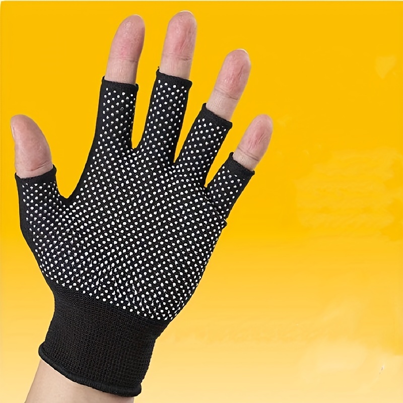 1pair Black Anti Slip Breathable Sweat Absorbing Two Finger Gloves For  Outdoor Cycling Fishing And Driving - Jewelry & Accessories - Temu
