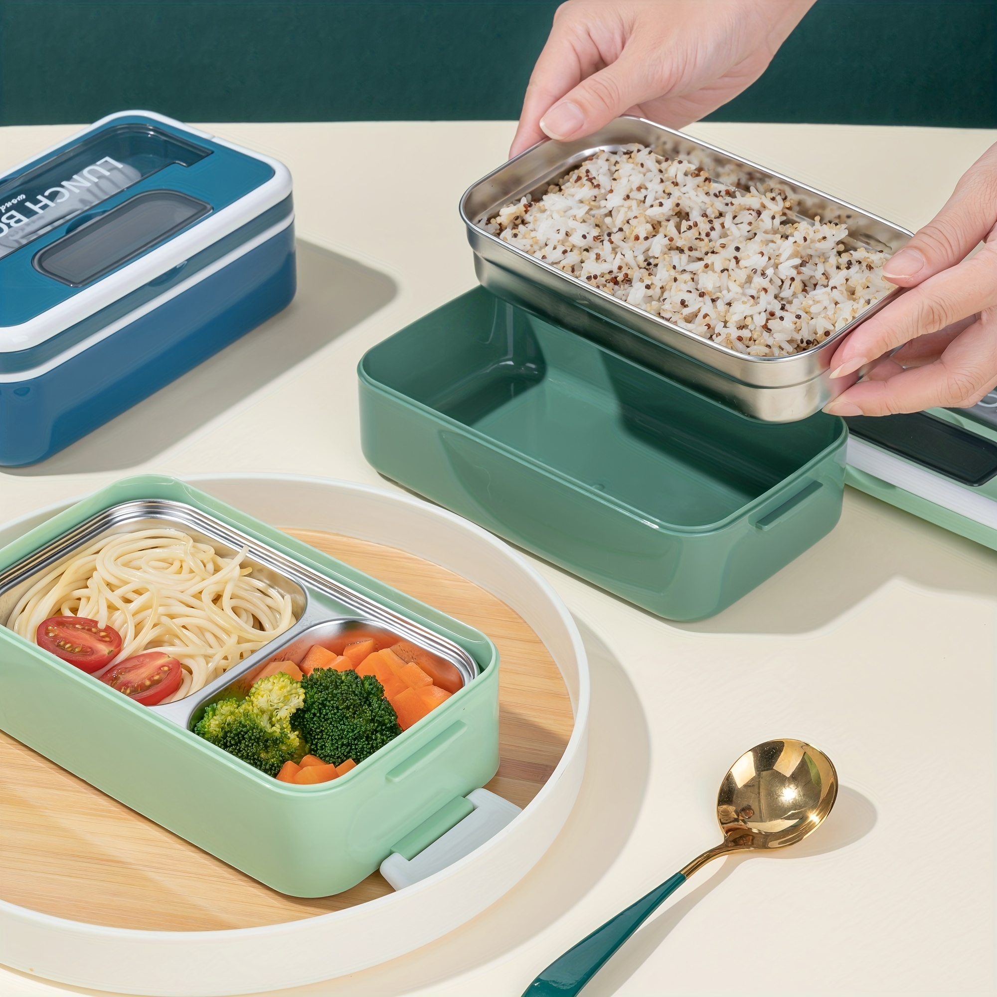 Multper Lunch Box, Improved 1600 ml Bento Lunch Box for Adults and