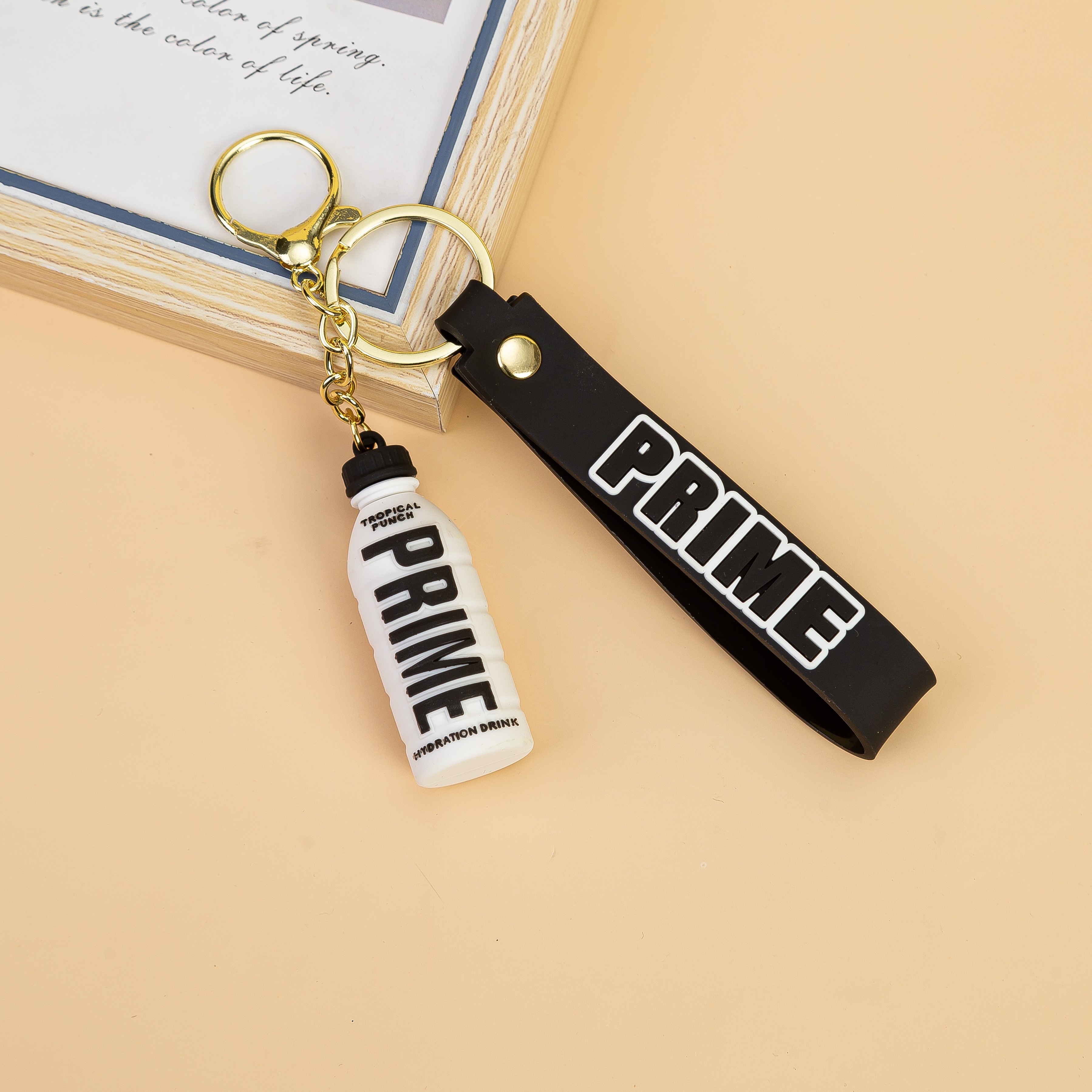 Creative Colorful Drink Bottle Figurine Keychain Car Key Pendant Couple Bag Charm