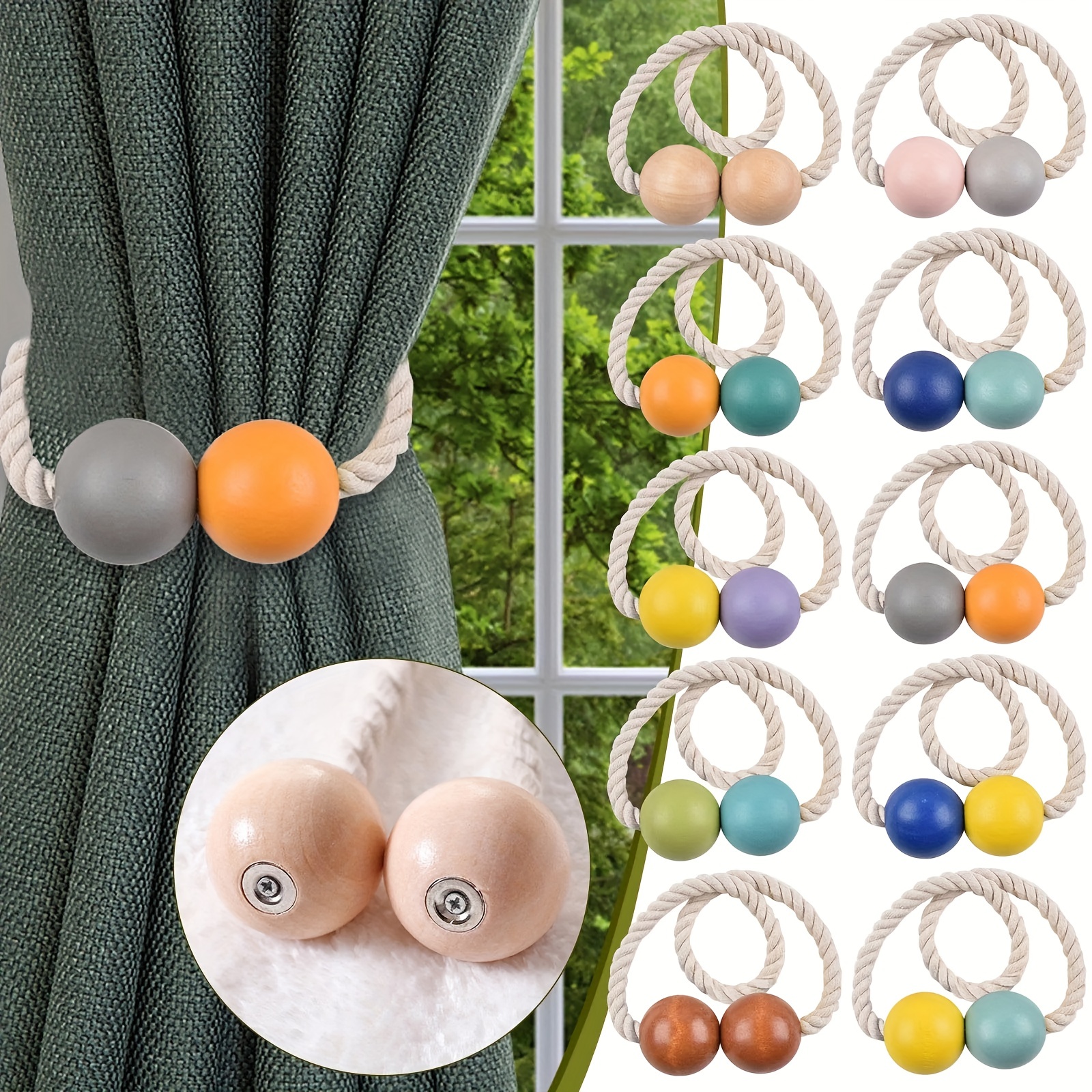 1Pc Curtain Buckles Hanging Ball Magnet Curtains Tieback Magnetic