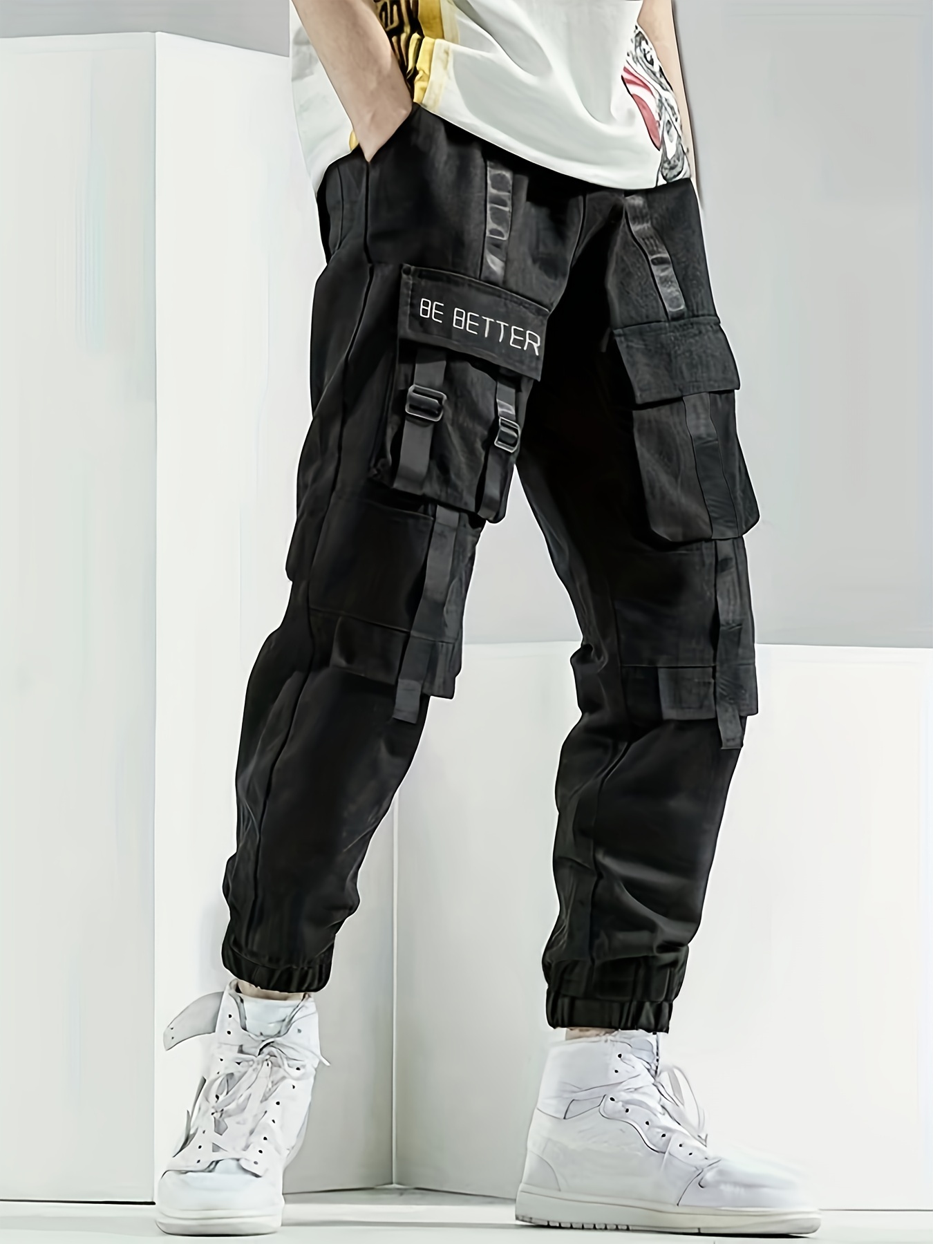 Men's Casual Cargo Pants Regular Multi Pocket Waist - Temu