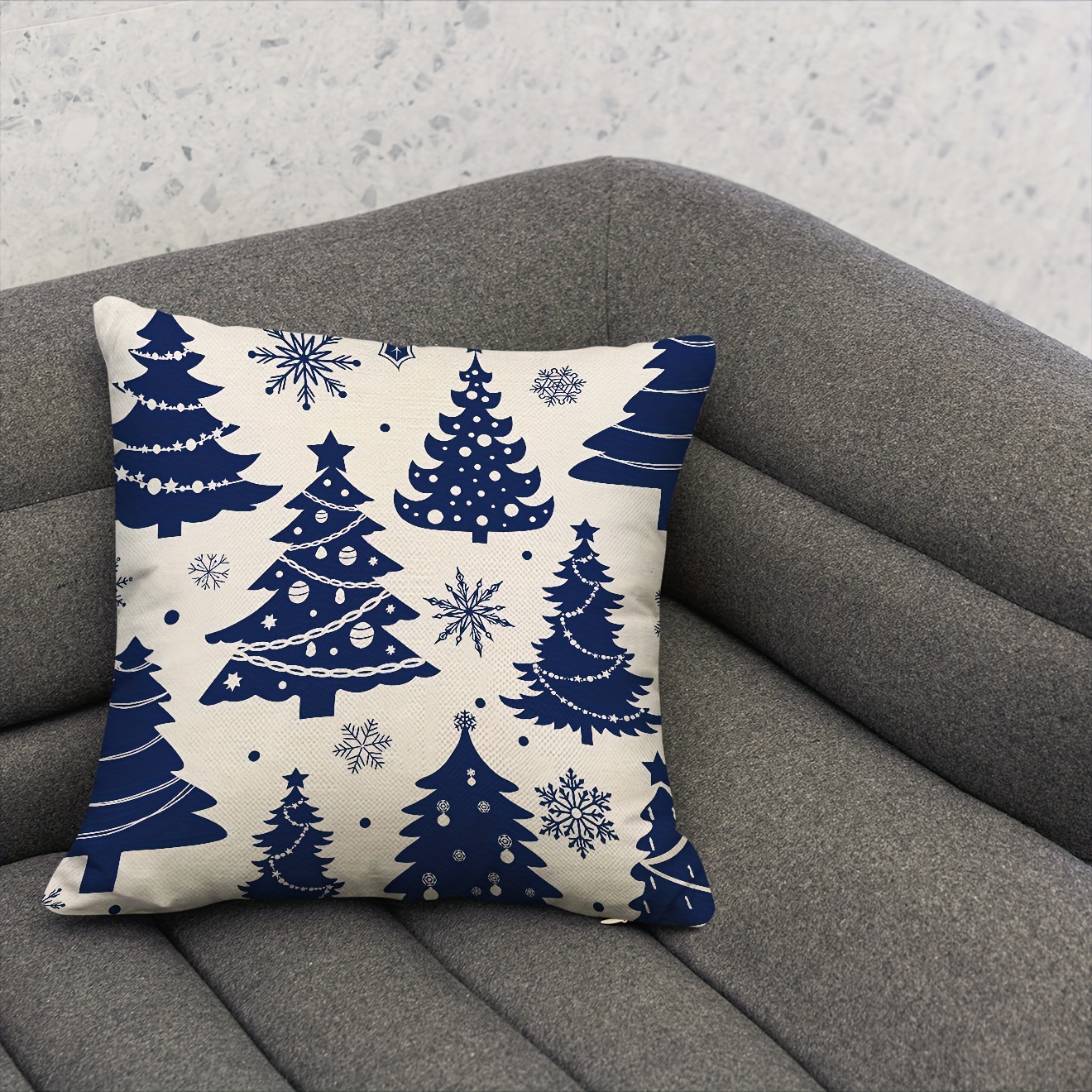 Navy christmas online pillows