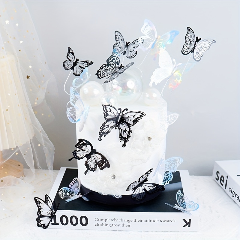 Edible Butterflies Cake Decorations  Golden Butterfly Cake Decoration -  Diy Gold 3d - Aliexpress