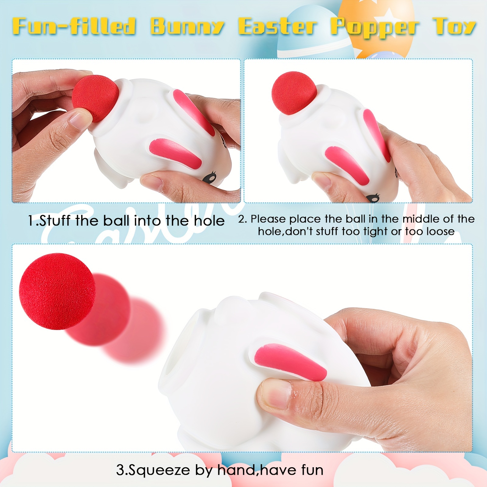 Bunny Easter Popper Toy With Shoot Foam Balls Rabbit Toys - Temu