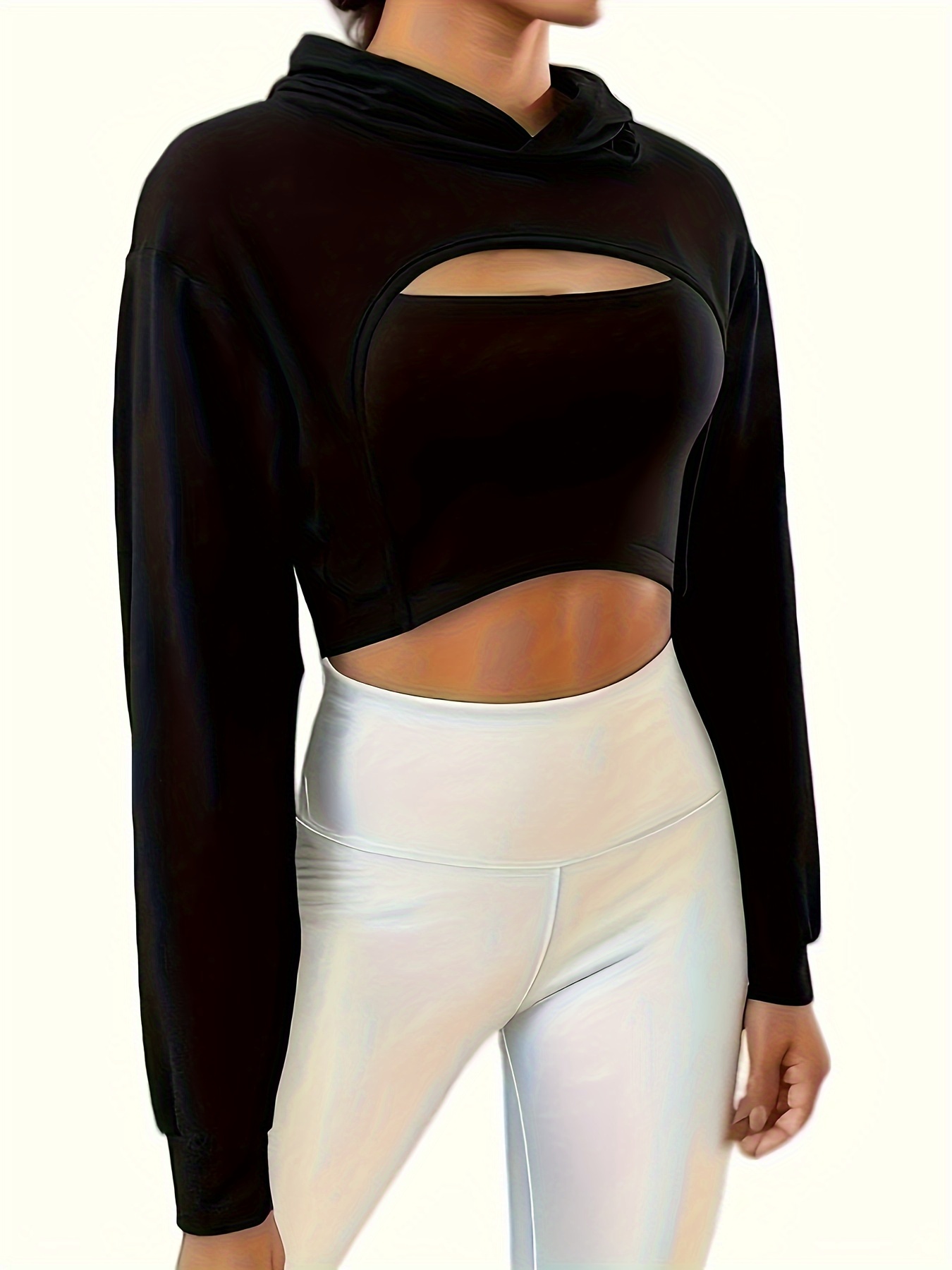 High low sale cropped hoodie