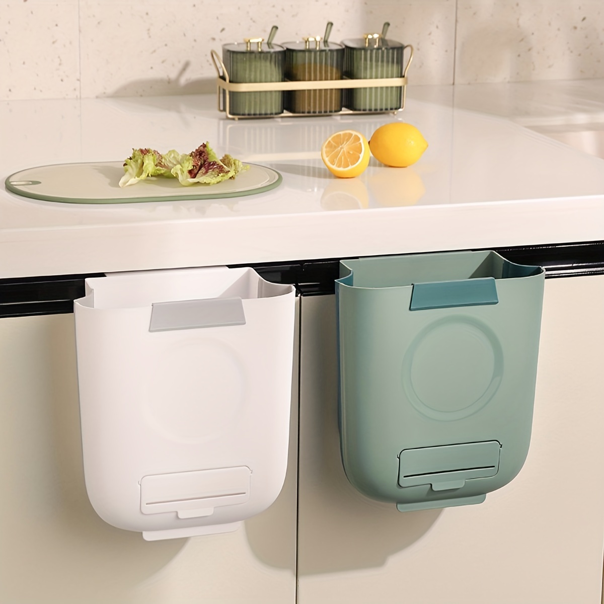 Hanging Kitchen Trash Can Foldable Waste Bin For Kitchen - Temu United  Kingdom