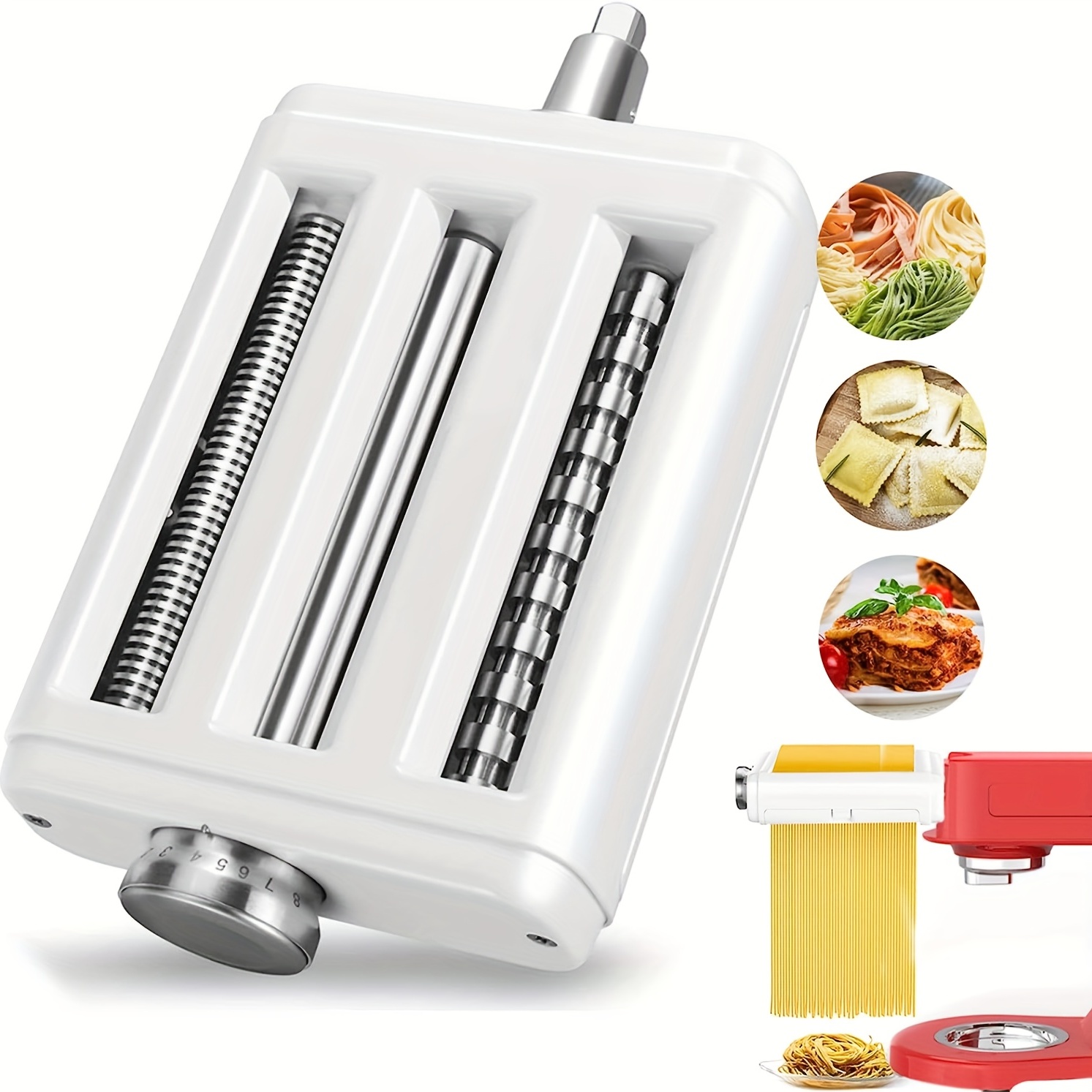 Pasta Maker Attachment For Kitchenaid Stand Mixers Included Pasta Sheet  Roller, Spaghetti Cutter, Fettuccine Cutter Maker Accessories - Temu
