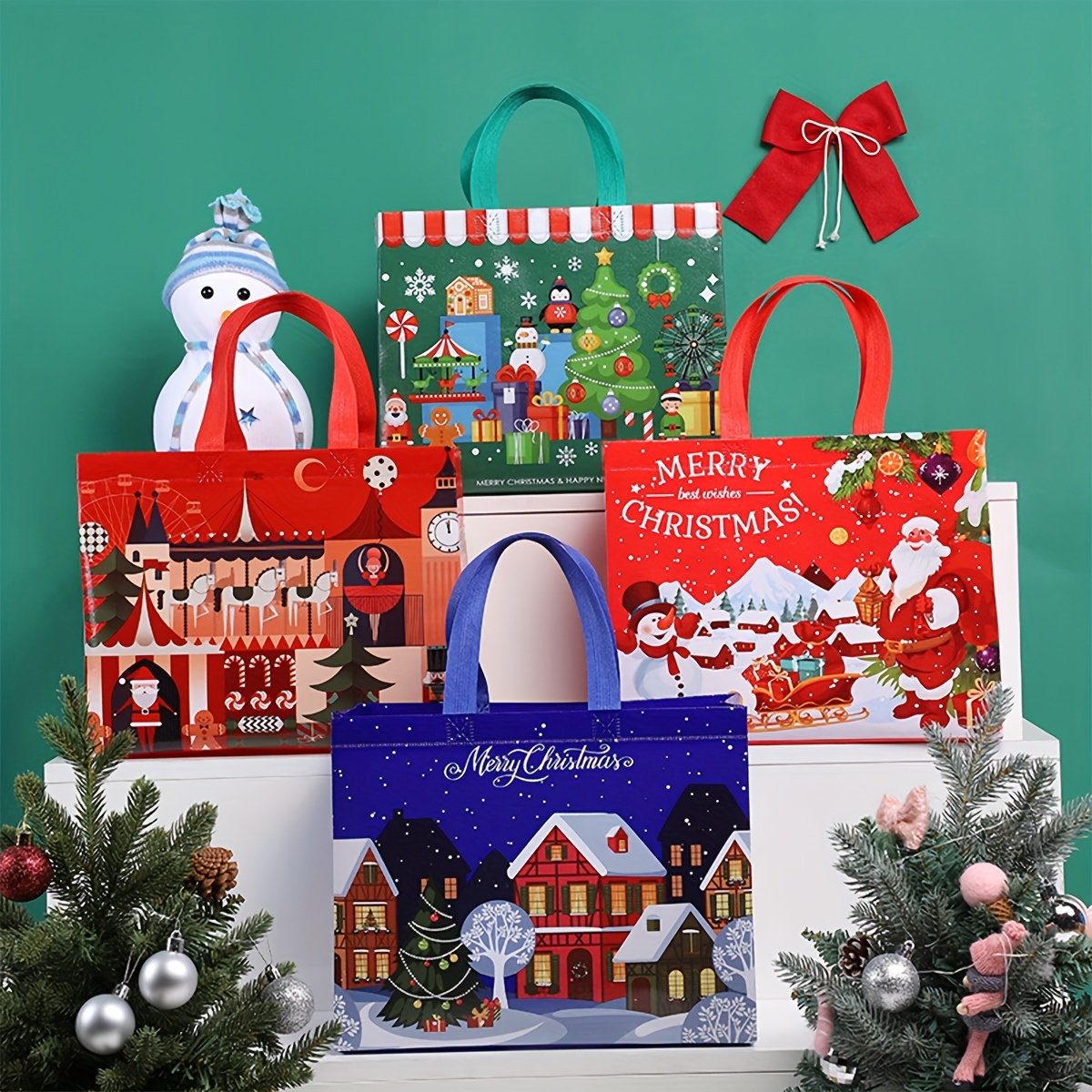 Christmas Gift Bags Portable Handbag Shopping Bags Party - Temu