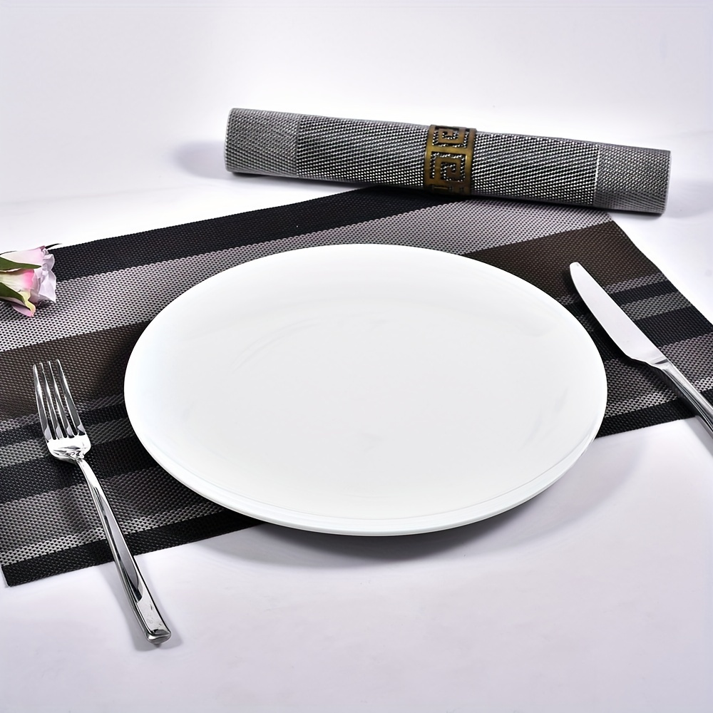 Juego de platos llanos negros, juego de 2 platos de cerámica, platos negros  mate para carne, ensalada, pasta, sushi y postre, platos Mircowave aptos