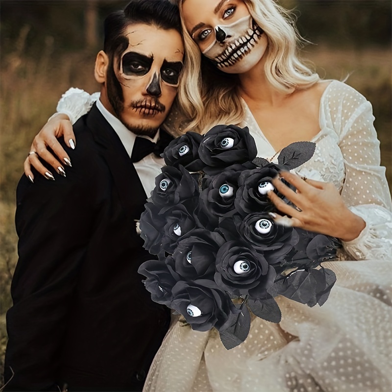 1pc, Artificial Black Rose Flower for Halloween, Mother's Day, and Party  Decor - 45cm/17.72inch