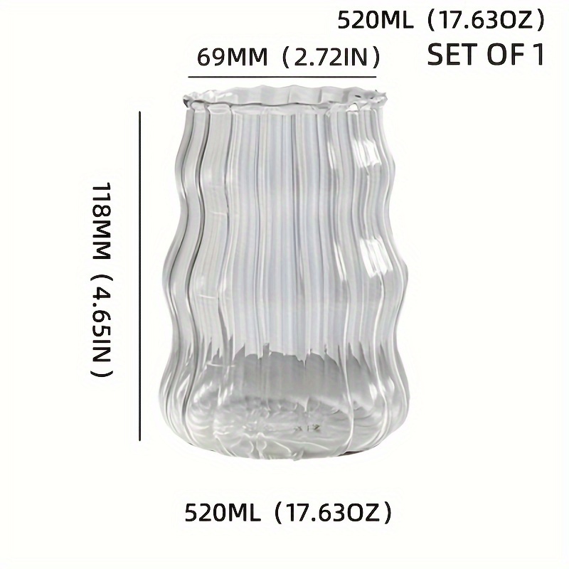 Irregular Drinking Glass Wavy Clear Glass Water Cup Iced - Temu