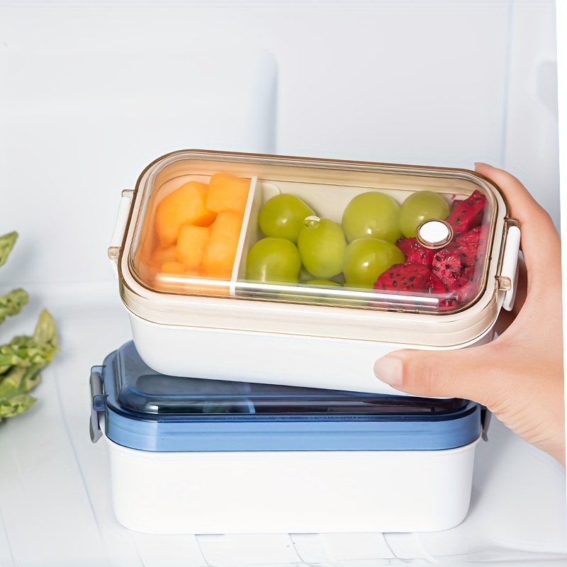 1pc Microwave Safe Transparent Plastic Lunch Box, Salad & Fruit Food  Container For Adults And Students