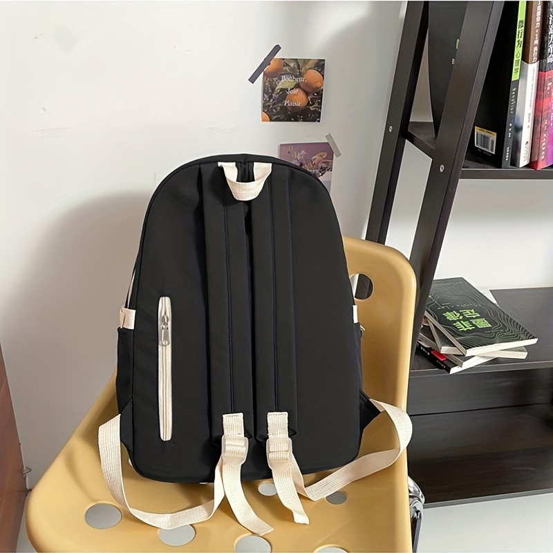 Cartoon Bear Pattern Colorblock Backpack School Storage Bag