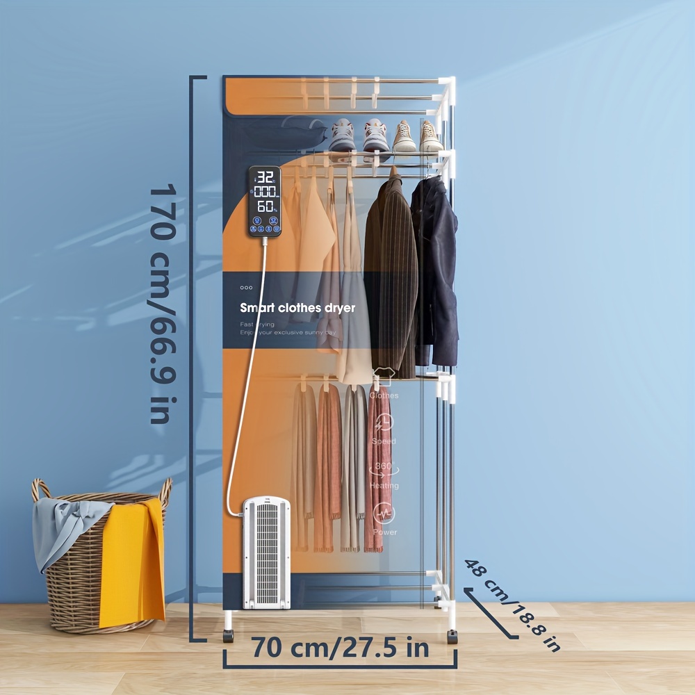 Portable Dryers for Laundry, Portable Clothes Dryer for Apartment, with  Timer Function, Electric Clothes Dryer Machine, Compact Clothes Drying Rack