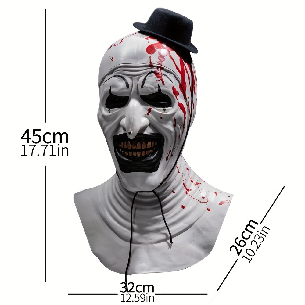 Men's Horror Clown Cosplay Mask Creepy Bloody Demon Evil Hat - Temu