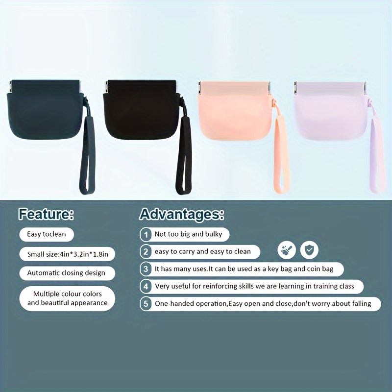 1pc Dog Treat Pouch, Mini Portable Pet Treat Bag with Auto-Closing Feature, Feed Treat Reward Dog Treat Pouch, Pocket Size, Easy to Clean, Ideal for Pet Travel or Outdoor Use, One-Hand Open/Close Treat Bag, Uninterrupted Dog Training Rewards