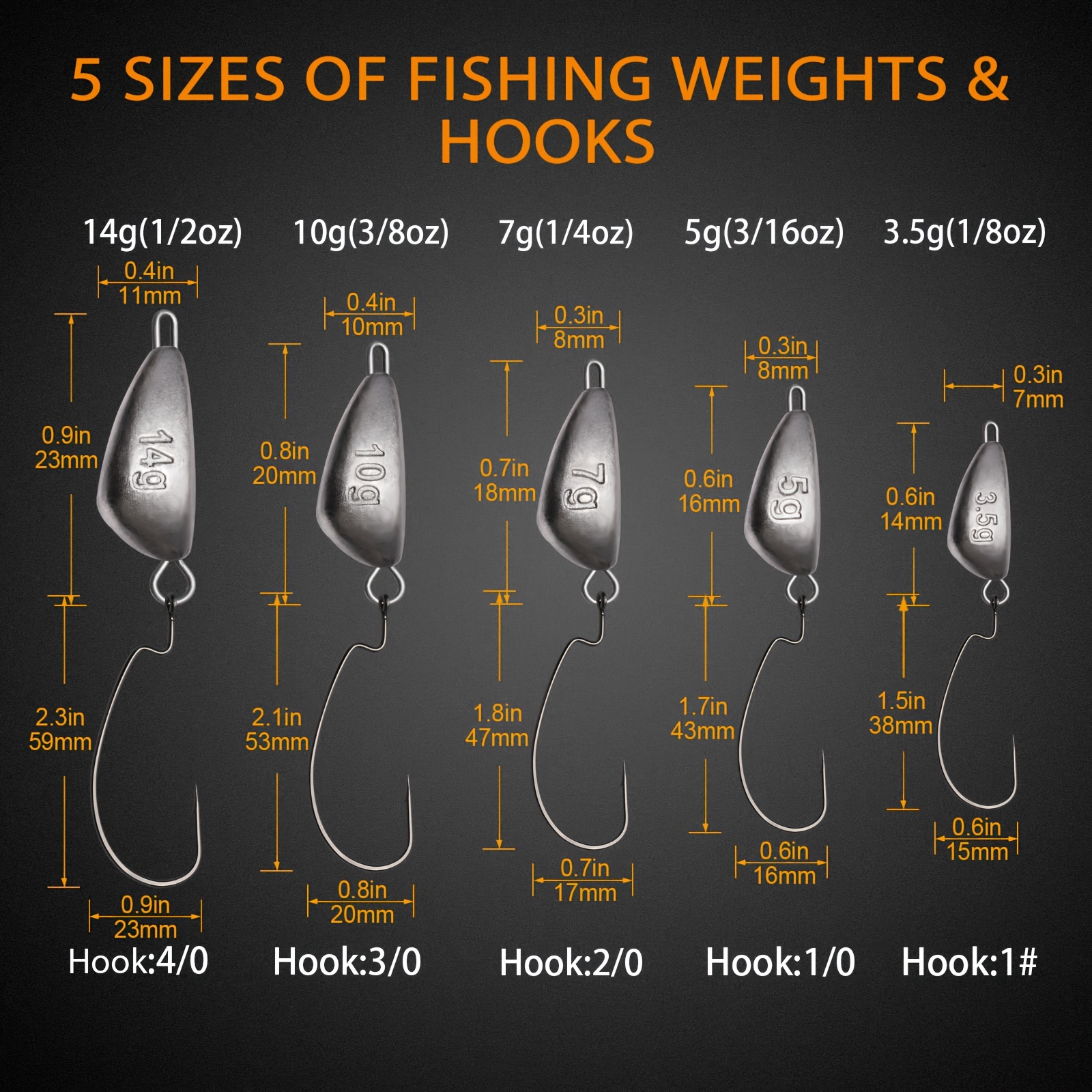 8 Sizes Swing Jig Heads Texas Rig Hooks Fishing - Temu