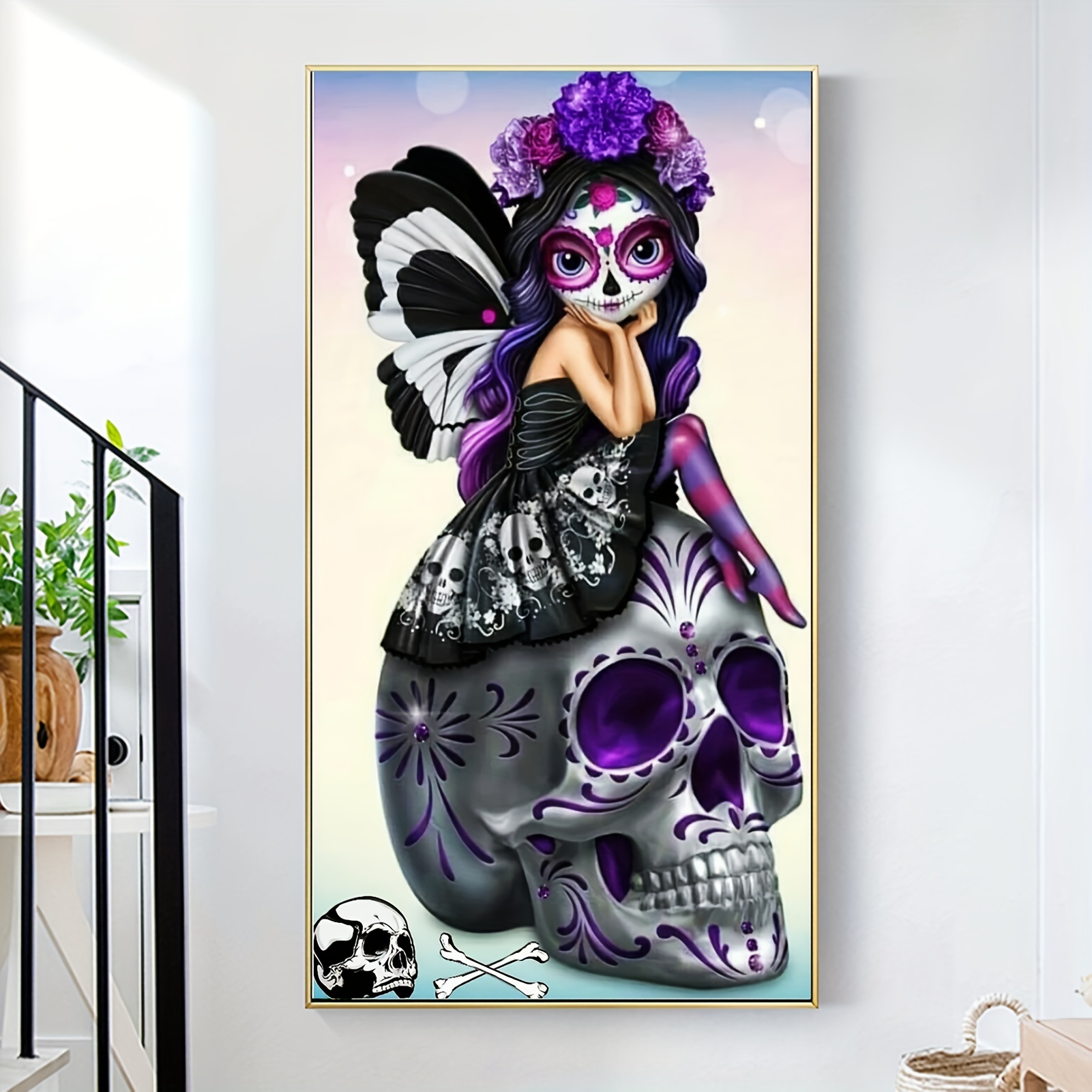 Skull Head Art Full Diamond Painting Kit 5d Diamond Art - Temu