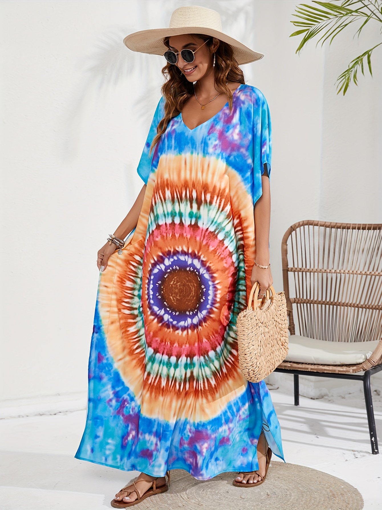 Women's plus size outlet tie dye maxi dresses