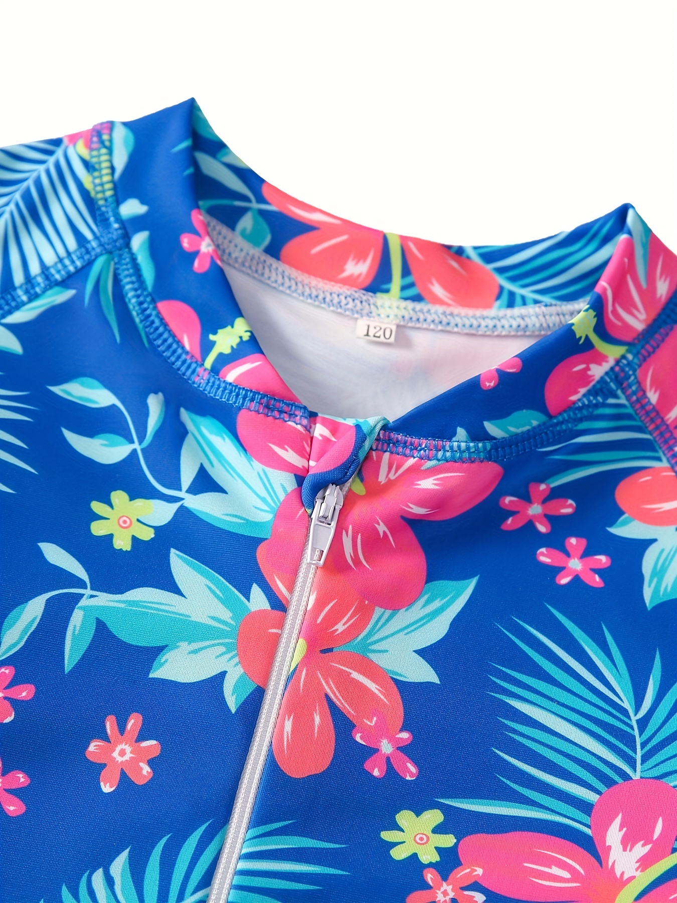 Girls' 3D Print Swimsuit for Beach Vacations & Sun Protection
