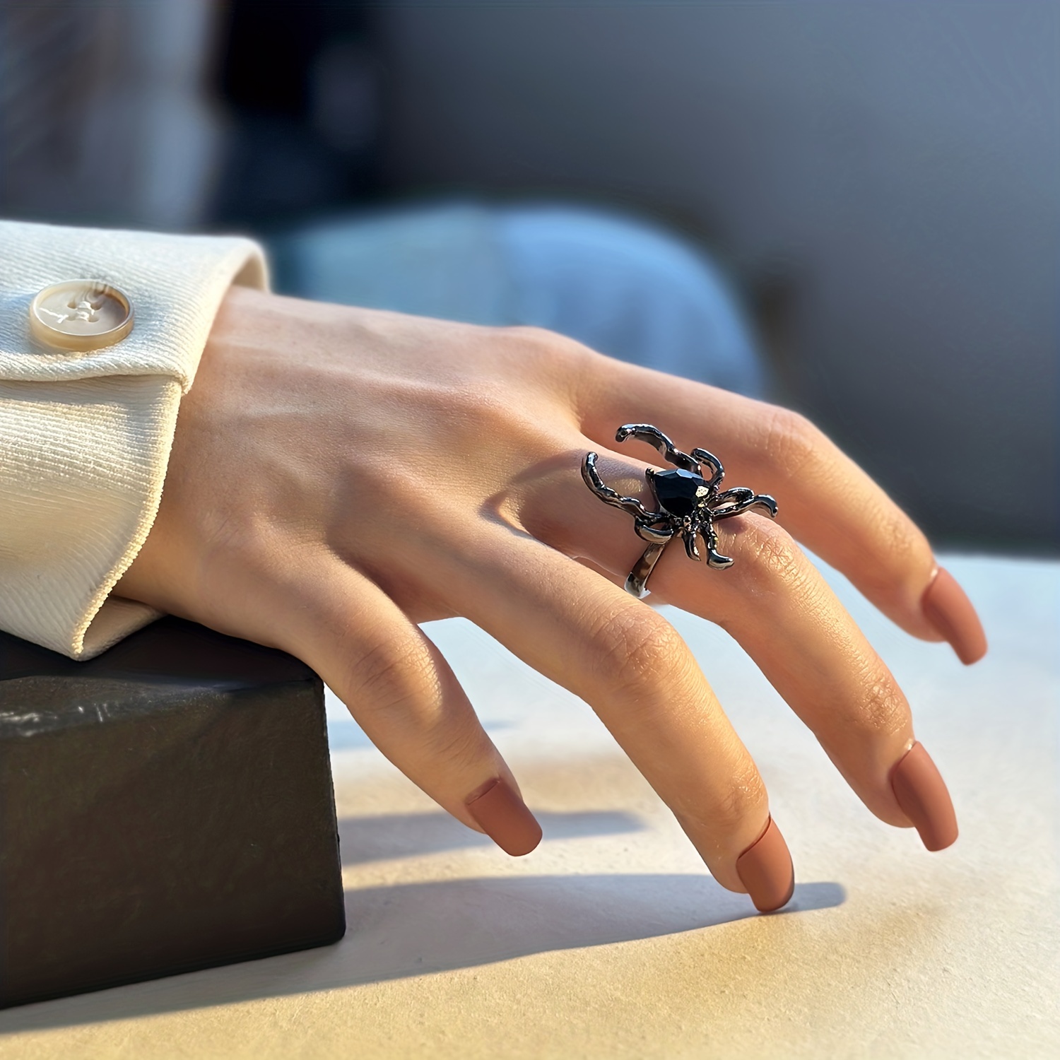 Silver Spider Animal Ring Black Widow Ring Spider Jewelry -  Australia