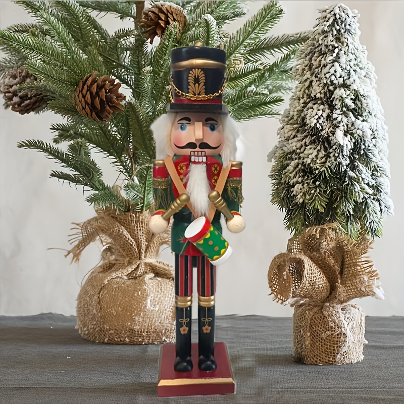 Wooden Soldiers Nutcracker Christmas Party Drummer Walnut Ornaments Home  Decor